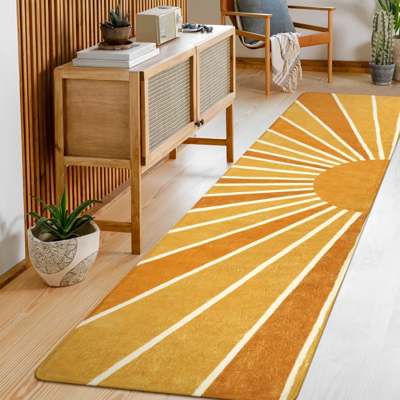 Commercial Kitchen Background - Alfombra decorativa floral mediterránea con fondo