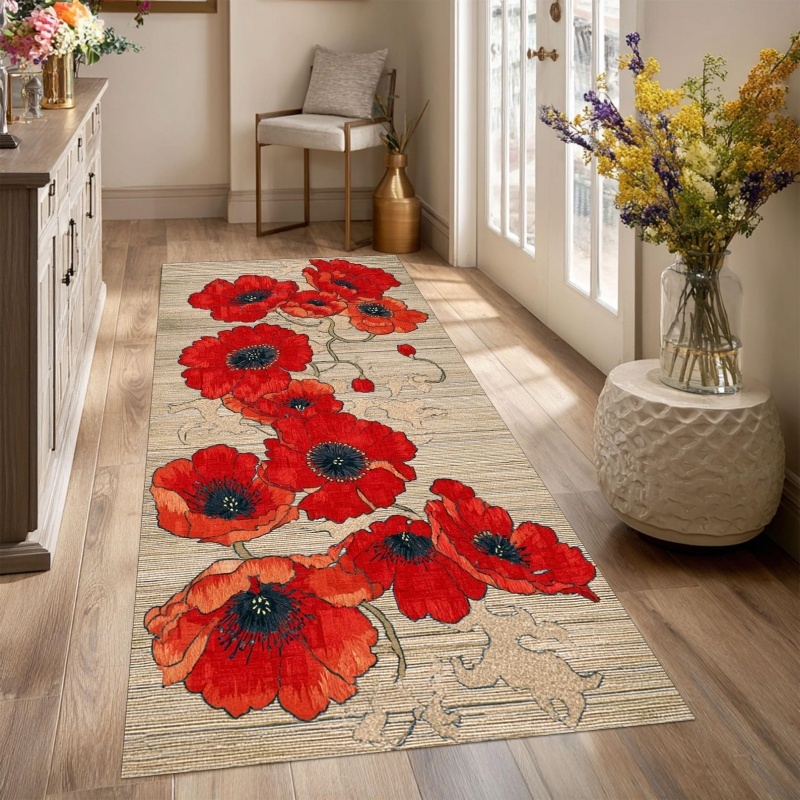 Commercial Kitchen Background - Alfombra de Fieltro con Diseño Floral