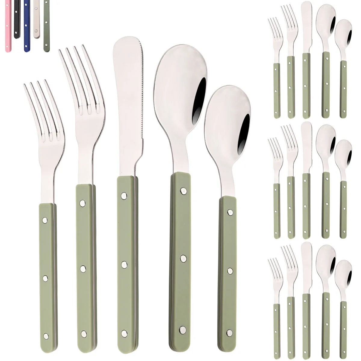 Commercial Kitchen Knife Set - Juego de cubiertos de 20 piezas