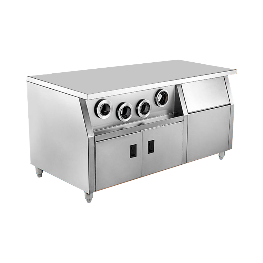 Commercial Kitchen Bench - Dispensador de tazas de isla central