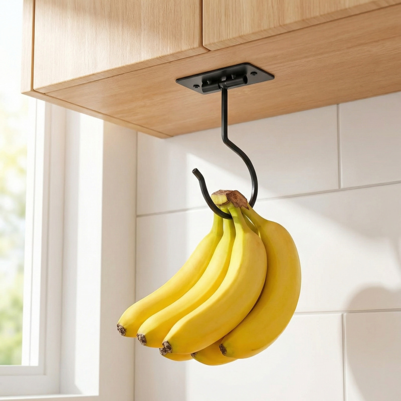 Commercial Kitchen Organiser - Gancho Adhesivo de Metal Negro para