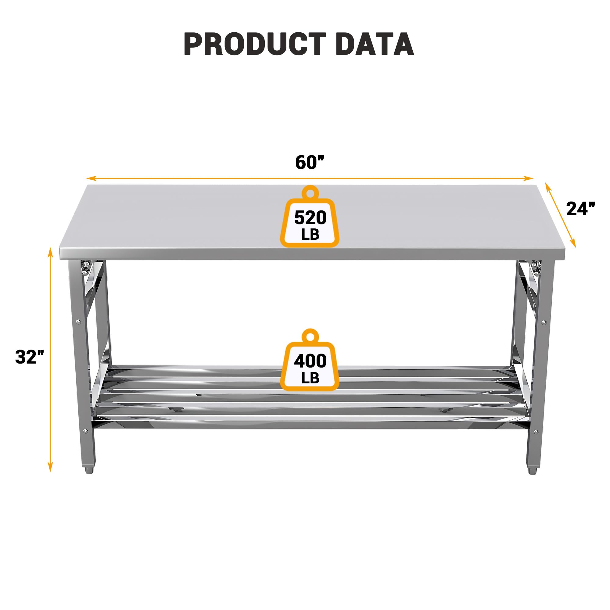 Mesa de Preparación y Trabajo  - Commercial Kitchen Bench reseña y precio