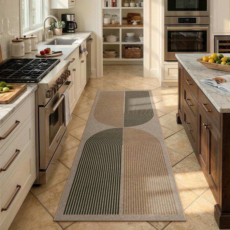 Alfombra Art Deco con diseño d - Commercial Kitchen Background reseña y precio