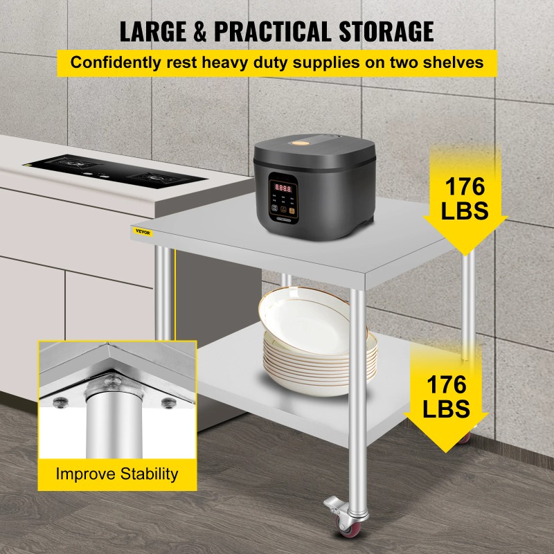 Mesa de Preparación de Cocina  - Commercial Kitchen Backsplash reseña y precio