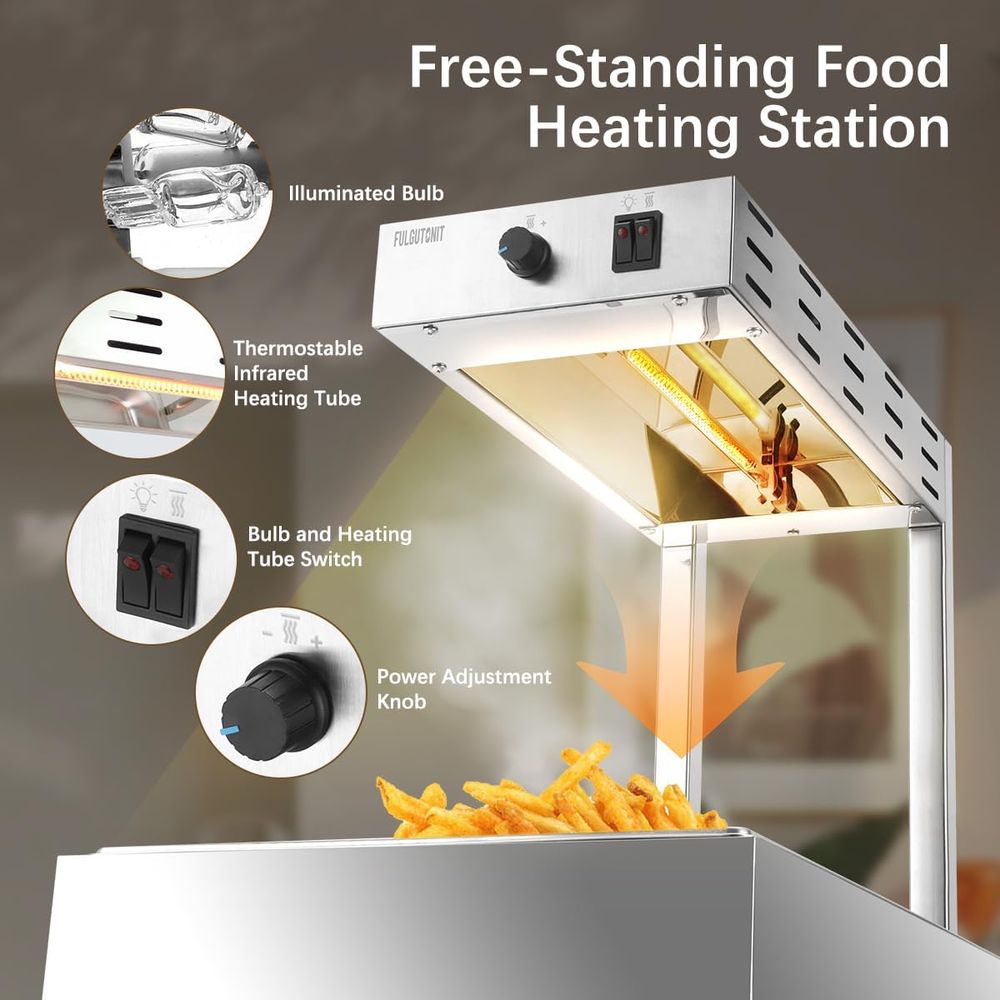 Calentador de patatas fritas,  - Commercial Kitchen Warmer reseña y precio