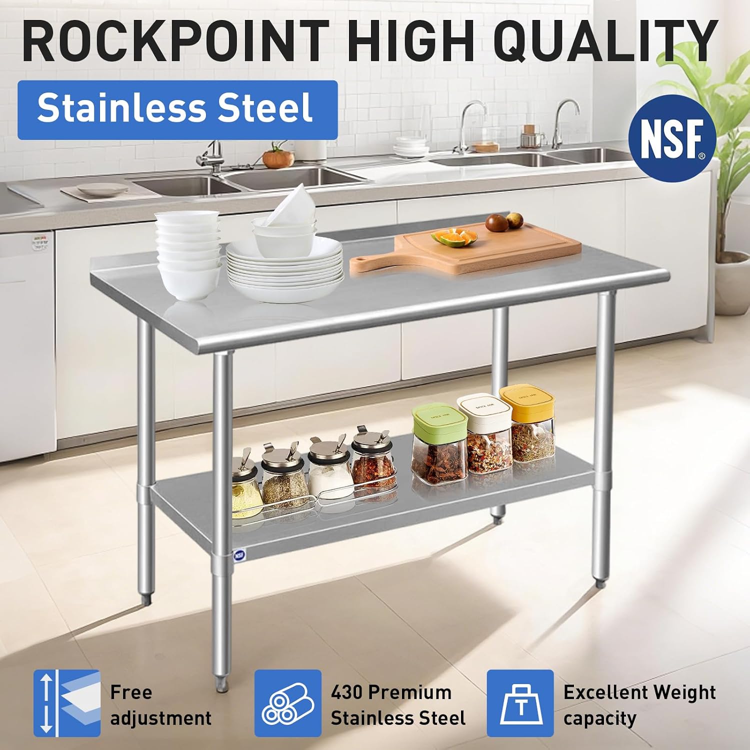 Mesa de Acero Inoxidable para  - Commercial Kitchen Backsplash reseña y precio