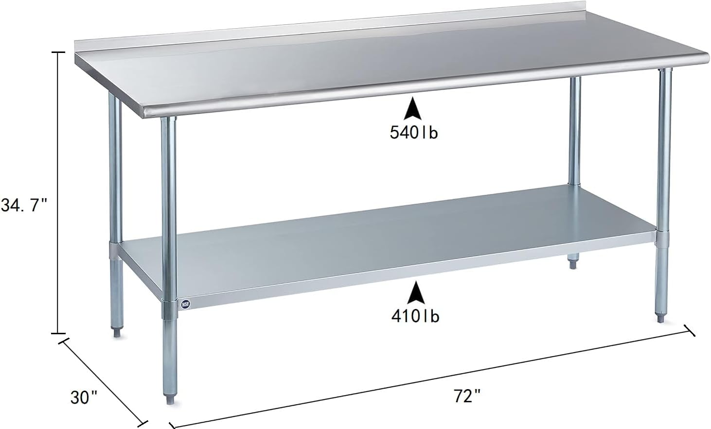 Mesa de Acero Inoxidable para  - Commercial Kitchen Backsplash reseña y precio
